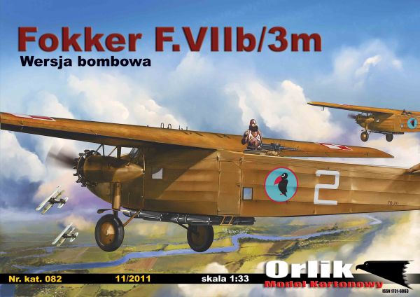 Nr. 82 Samolot bombowy Fokker F.VIIb/3M Wydawnictwo Orlik